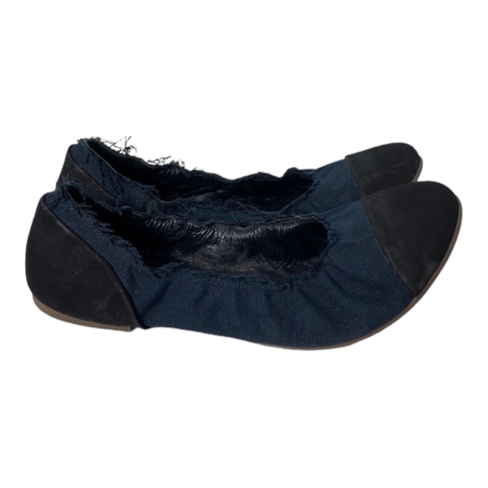 Hunter Black Fabric/Suede Made in Spain Slip-on Ballet Shoe Flats 38 US 7.5/8